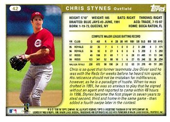1999 Topps #42 Chris Stynes Back