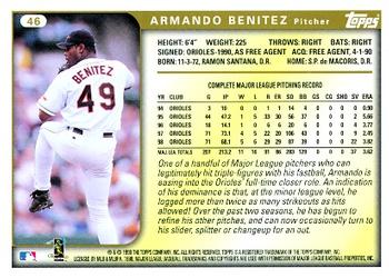 1999 Topps #46 Armando Benitez Back