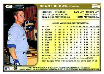 1999 Topps #47 Brant Brown Back