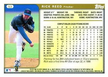 1999 Topps #53 Rick Reed Back