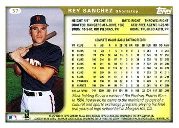 1999 Topps #57 Rey Sanchez Back