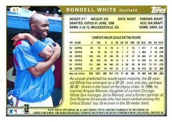 1999 Topps #61 Rondell White Back