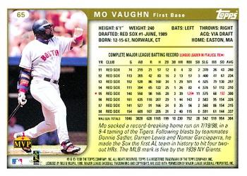 1999 Topps #65 Mo Vaughn Back