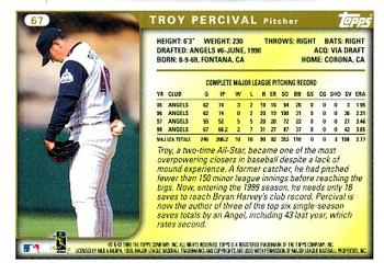 1999 Topps #67 Troy Percival Back