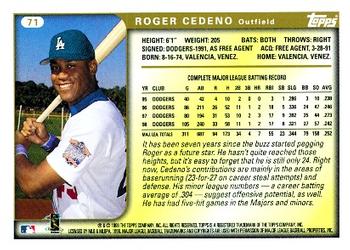 1999 Topps #71 Roger Cedeno Back