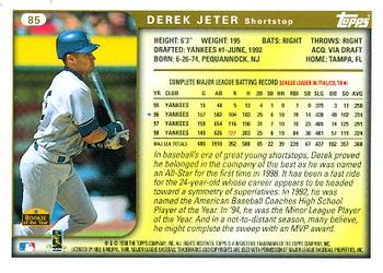 1999 Topps #85 Derek Jeter Back