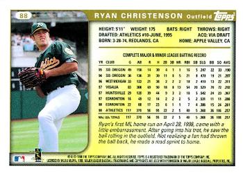 1999 Topps #88 Ryan Christenson Back