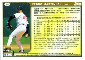 1999 Topps #95 Pedro Martinez Back