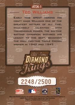2002 Donruss - All-Time Diamond Kings #ATDK-1 Ted Williams  Back