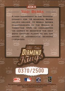 2002 Donruss - All-Time Diamond Kings #ATDK-9 Yogi Berra  Back