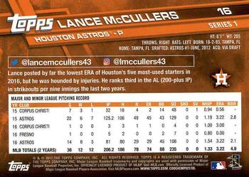 2017 Topps #16 Lance McCullers Back