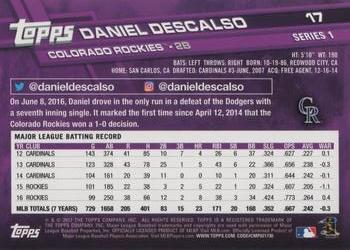 2017 Topps #17 Daniel Descalso Back