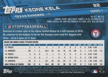 2017 Topps #22 Keone Kela Back