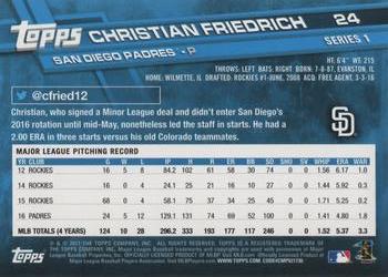 2017 Topps #24 Christian Friedrich Back