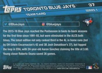 2017 Topps #37 Toronto Blue Jays Back