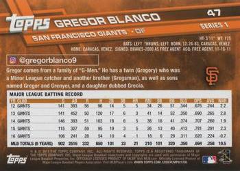 2017 Topps #47 Gregor Blanco Back