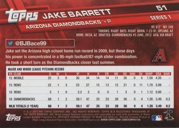 2017 Topps #51 Jake Barrett Back