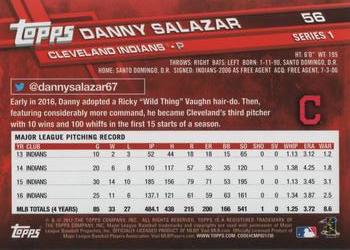 2017 Topps #56 Danny Salazar Back