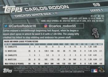 2017 Topps #59 Carlos Rodon Back