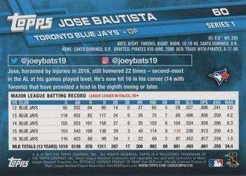 2017 Topps #60 Jose Bautista Back