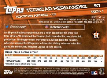 2017 Topps #67 Teoscar Hernandez Back