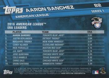 2017 Topps #82 Aaron Sanchez Back