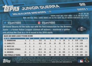 2017 Topps #98 Junior Guerra Back