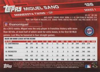 2017 Topps #126 Miguel Sano Back
