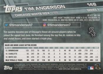 2017 Topps #148 Tim Anderson Back