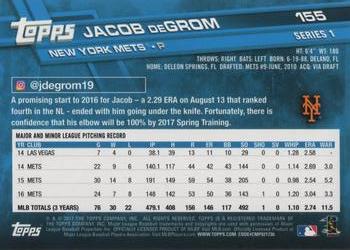 2017 Topps #155 Jacob deGrom Back