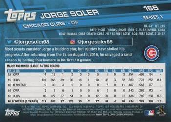 2017 Topps #166 Jorge Soler Back