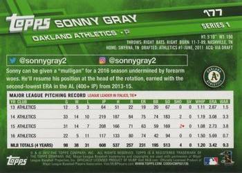 2017 Topps #177 Sonny Gray Back