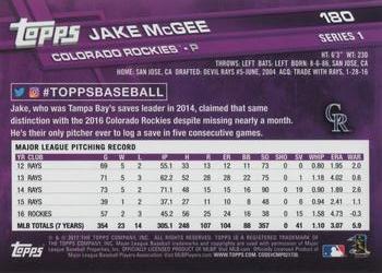 2017 Topps #180 Jake McGee Back