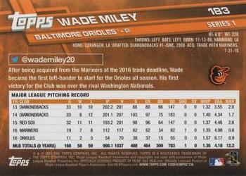 2017 Topps #183 Wade Miley Back