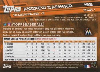 2017 Topps #186 Andrew Cashner Back