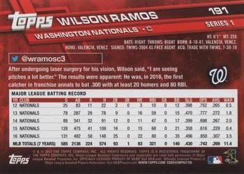 2017 Topps #191 Wilson Ramos Back