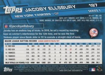 2017 Topps #197 Jacoby Ellsbury Back