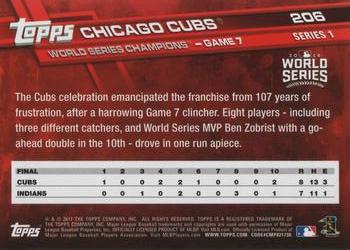 2017 Topps #206 Chicago Cubs Back