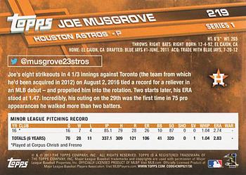 2017 Topps #219 Joe Musgrove Back