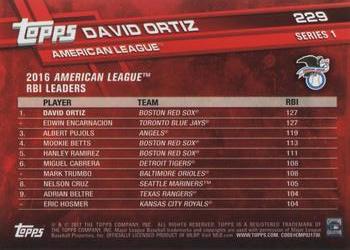 2017 Topps #229 David Ortiz Back