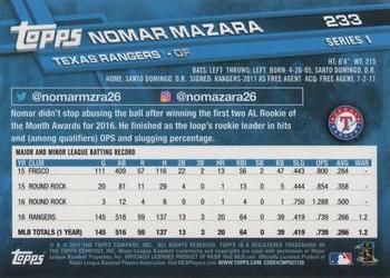 2017 Topps #233 Nomar Mazara Back
