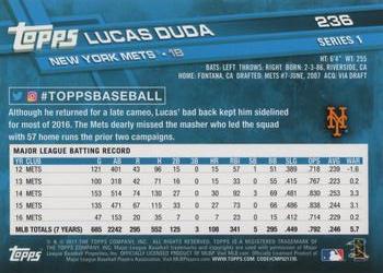2017 Topps #236 Lucas Duda Back
