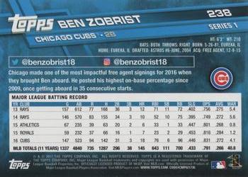 2017 Topps #238 Ben Zobrist Back