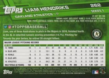 2017 Topps #262 Liam Hendriks Back