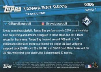 2017 Topps #266 Tampa Bay Rays Back