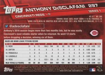 2017 Topps #297 Anthony DeSclafani Back