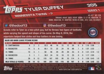 2017 Topps #305 Tyler Duffey Back