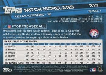 2017 Topps #317 Mitch Moreland Back