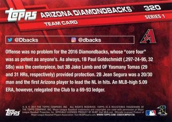 2017 Topps #320 Arizona Diamondbacks Back