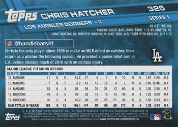 2017 Topps #325 Chris Hatcher Back